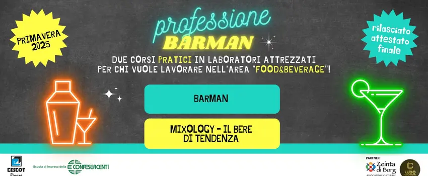 BEVERAGE 2.0: I nuovi corsi per i barman del domani! BEVERAGE 2.0: I nuovi corsi per i barman del domani!