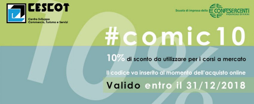 10% di sconto per i corsi a catalogo