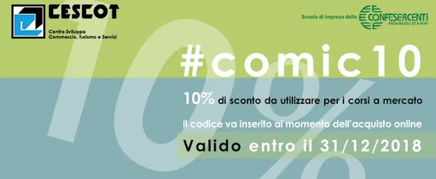 10% di sconto per i corsi a catalogo 10% di sconto per i corsi a catalogo