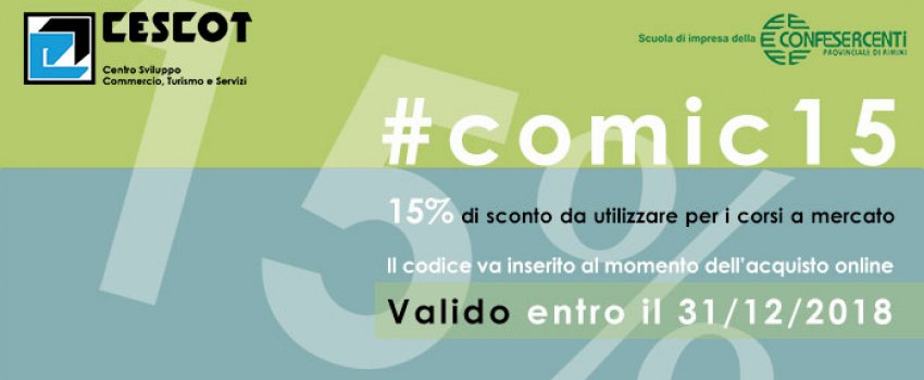 15% di sconto per i corsi a catalogo