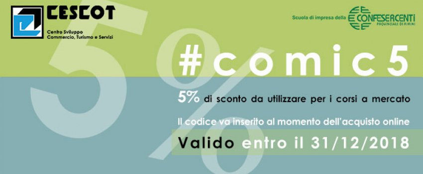 5% di sconto per i corsi a catalogo
