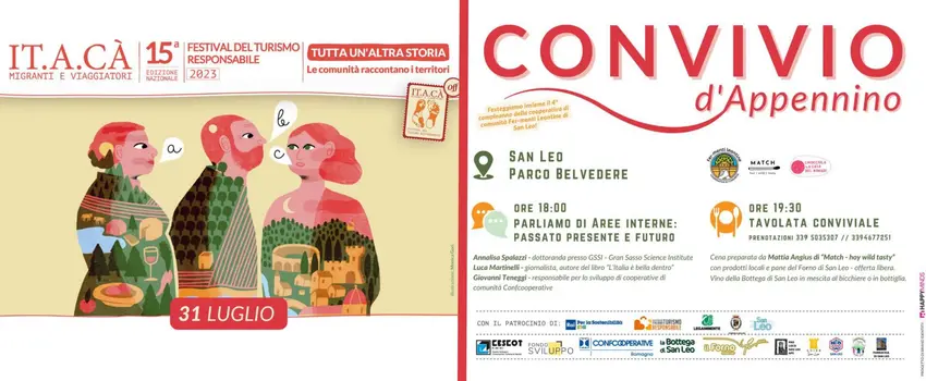 CONVIVIO d’Appennino celebra il quarto compleanno della Cooperativa di Comunità Fer–Menti Leontine a San Leo CONVIVIO d’Appennino celebra il quarto compleanno della Cooperativa di Comunità Fer–Menti Leontine a San Leo