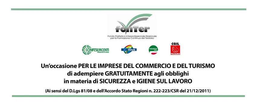 Formazione gratuita in materia di sicurezza? Con FONTER si può! Formazione gratuita in materia di sicurezza? Con FONTER si può!